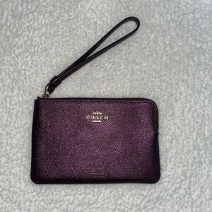 Coach Metallic Purple Wristlet